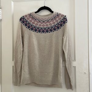 L.L Bean Crewneck Fair Isle Cashmere Sweater. NWT.